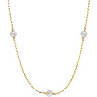 GPN35 Pearl Choker Dainty Adjustable Necklace 14K Gold Plated Cultured Freshwater Pearl Tiny Chain Necklace Jewelry for Women