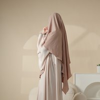 New Arrival Modest Abaya Muslim Dresses Open Reversible Satin Silk Hijab with Long Polyester for Europe and America