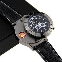 F665 watch charging lighter windproof creative personality USB electronic cigarette lighter metal man wrist watch lighter