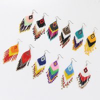 Wholesale Bohemian Ethnic Earrings Vintage Handmade Colorful Fashion Earrings Jewelry Seed Beads Chandelier Tassel Earrings