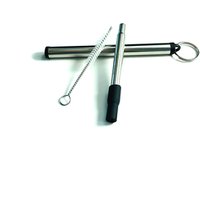 Telescopic Stainless Steel Drinking Straw Set Cleaning Brush Pouch