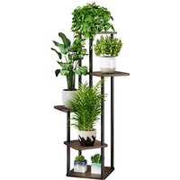 Plant Stand 5 Tier Black Indoor Flower Shelf for Multiple Plants Corner Tall Flower Holders