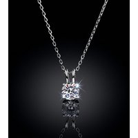 Korean Version of the Simple Classic Four Claws GRA Moissanite Pendant S925 Sterling Silver Necklace for Women Gift
