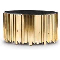 Modern Gold Metal Stainless Steel Coffee Table Basse With Black Marble Top Round Centre Tables for Middle Living Room Furniture