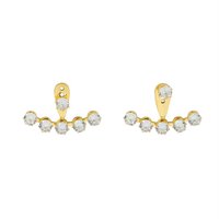 Tessellated Zircon Stud Earrings18k Gold Plated Statement Earringswomens Stud Earrings Women's Stainless Steel Trendy 1pcs