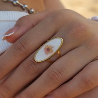 Eternal Flower Open Ring 18K PVD Gold Plated Stainless Steel Hand Making Layers Open Ring Set for Women