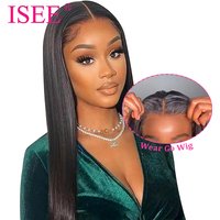 ISEE Hair Wear Go Glueless Wig PrePlucked Ready To Go Straight Wigs For Women 4X4 6x4 HD Lace Closure Human Hair Wigs On Sale