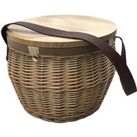 High Quality Round Handmade Basket with Zipper and Cooler Inside Promotional Gift WCB001 Scotch Wicker Picnic Cooler Basket