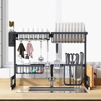 Collapsible Stainless Steel Over Sink Dish Drainer Rack