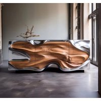 Italian Design Modern Luxury Solid Wood Sideboard Innovative Stainless Steel Storage for Home Villa Living Room Hotel Furniture