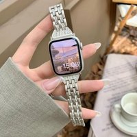 Luxury women alloy metal wrist bracelet for apple watch series 8 diamond watch band for iwatch 41mm