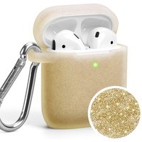 For Airpods Case - 3Tops of Airpods Silicone Glitter Cute Case Cover for Apple Airpods 2&1, 2019 Newest 360 Protective Air Pods