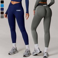 XW-CCK4596 Wholesale High Waist Fitness Front V Shape Legging Sportswear Hip Line Custom Slimming Gym Sports Yoga Leggings