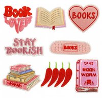 Wholesale Embroidery Trucker Hat Patches Iron on Books Teach Study Embroidered Badge Patch for Clothing Backpack Jeans DIY