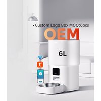 Large Capacity 6L Automatic Pet Cat Feeder With Camera Stainless Steel Automatic Pet Food Dispenser With Wifi OEM