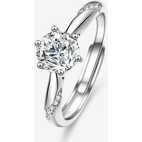 VVS1 1Ct 2Ct Mossanite 925 Sterling Silver Jewelry Custom Simple Classic Style Diamond Round Brilliant Cut Lab Grown Ring