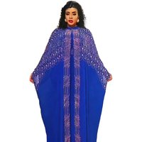 In Stock Modern African Dresses 2024 Rhinestone African Luxury Dress for Women Two Piece Modern African Dress Designs