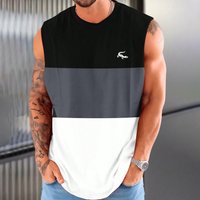 Factory Clearance Stock Casual Sports Fitness Vest 180g Breathable Quick-drying Polyester with Printing