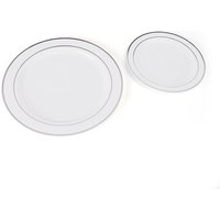 Factory direct cheap round ps plastic dishes disposable silver plate 30pcs 7.5" and 30pcs 10.25