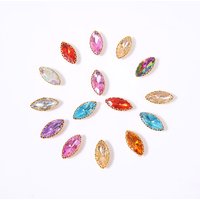 SINONG Multicolor Acrylic Shoe Bag Garment Accessories Eye Claw Inlaid Flatback Rhinestones Various Sizes 7*15 Sew-On Motif