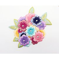 Three-Dimensional Applique Flower Embroidery Badge Flower Patches for Clothes