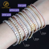 925 Sterling Silver Vvs Moissanite Chain 2mm 3mm 4mm 5mm White Gold Women Men Fine Jewelry Gifts Gra Lab Diamond Tennis Bracelet