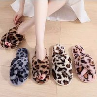 Fashion Soft Indoor Home Fluffy Fuzzy Sheep Skin Real Wool Fur Cross Wholesale Open Toe Fur Slides Slippers for Women Ladies