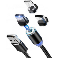 3 in 1 Magnetic Micro USB Cable 3 in 1 Charging cable Magnetic Charger Adapter fast charging Led Mobile Phone Cables
