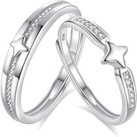 FDJZ-320 Sterling Silver Plated Platinum Color Couple Rings for Lovers Men and Women Fashion Jewelry
