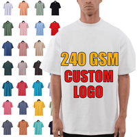 Custom High Quality 100% Cotton Unisex T-Shirt 240 Gsm Oversized Men's Blank T-Shirt with Solid Pattern Custom Logo Printing