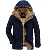 S-6XL Autumn and Winter Men's Jacket Hood Zipper Warm Coats Heavy Weight Cargo Coats Utility Clothing for Men