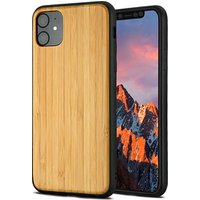 For iPhone 11 2019 Wooden Cover , Soft TPU and Blank Real Wood Cell Phone Case For iPhone XI