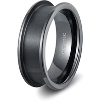 POYA Black Ceramic Round Edges Inlay Blank Rings 8mm Width Ring Core for DIY Unique Wedding Ring