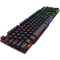 Gaming Mechanical Feeling Keyboard with 104 Keycaps RGB Backlit Computer Gamer Keyboard For PC