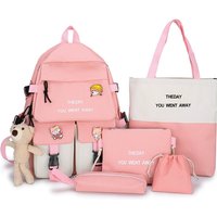 Custom Waterproof Zipper Fashion Crossbody Pastel Colors Mini 20-36L for Traveling Logo Letter Girls 11 Yrs Women Backpack Set