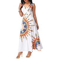 African Dashiki Print Long Maxi Dress