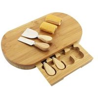 Custom Kitchen Natural Bamboo Cutlery Set Cake Bread Slicing Plate Drawer Cheese cutting Board