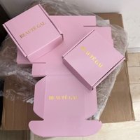 LOW MOQ Corrugated Recyclable Logo Pink Gift Packaging Shoes Clothes Box Paper Postal Mailer Shipping Boxes for Small Business