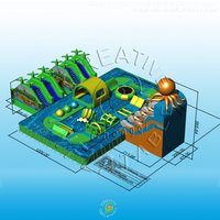 Chongqi Factory Inflatable Slide Water Park Sliding Pool Park Land Water Park with Slide