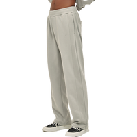 Custom Men's Wide Leg Sweat Pants Cotton French Terry Double Waist Straight Track Flared Sweatpants With Loose Fit