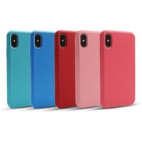 Factory wholesale price full cover colourful tpu liquid silicone mobile cell phone case for iphone x xr xs 7 8 11