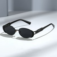 DOISYER 2024 Custom Wholesale Fashion Metal Oval Small Frame Sunglasses for Women Vintage UV400 Sunglasses
