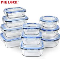 Glass Food Storage Containers – 20 Piece Set Leakproof Lids