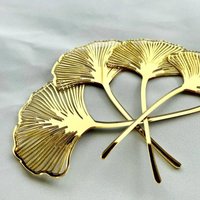 Gold Ginkgo Leaves Acrylic Cake Topper Cupcake Toppers Bohemian Birthday Party Decoration Happy Birthday for Father's Day Easter