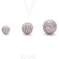 Free Shipping Quality Round 6mm 8mm 10mm Shining CZ PAVE BAll Diamond Beads For Jewelry Making