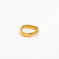 Fenny 18K Gold Plated Wholesale No Fade Permanent Minimalist Abstract Bend Stainless Steel Finger Ring Trend for Women