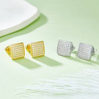 J016 Abiding Fine Jewelry Manufacturer Hiphop New 925 Sterling Silver Moissanite Diamond Earrings Men's Hip Hop Earings