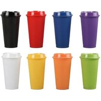 wholesale bpa free 16 oz reusable factory plastic coffee cup with lid