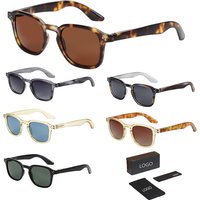 Luxury Retro Vintage Square Sunglasses Colorful Yellow with UV 400 Polarized TAC Lenses Customize Logo for Men and Women Unisex