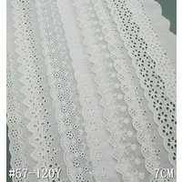 Broderie Anglaise Embroidered Eyelet Cotton Lace Trim